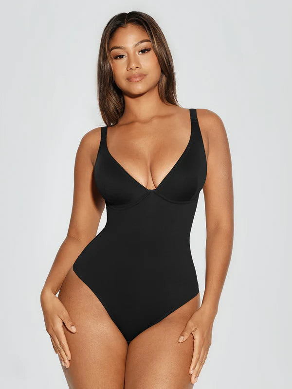V-Neck Tummy Control Sculpt Bodysuit